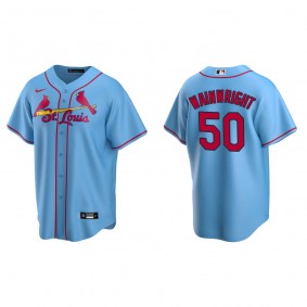 Men's St. Louis Cardinals Adam Wainwright Light Blue Replica Alternate Jersey