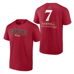 Men's Arizona Diamondbacks Corbin Carroll Fanatics Branded Cardinal 2023 National League Champions Player Name & Number T-Shirt
