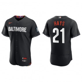 Men's Baltimore Orioles Austin Hays Black City Connect Authentic Jersey