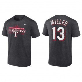 Men's Brad Miller Texas Rangers Charcoal 2023 American League Champions T-Shirt