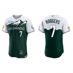 Men's Colorado Rockies Brendan Rodgers Green City Connect Authentic Jersey