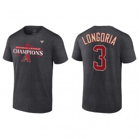 Men's Evan Longoria Arizona Diamondbacks Charcoal 2023 National League Champions T-Shirt