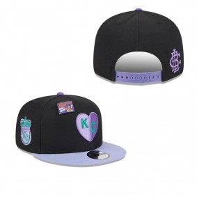Men's Kansas City Monarchs Black Purple Grape Big League Chew Flavor Pack 9FIFTY Snapback Hat
