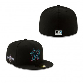 Men's Miami Marlins Black 2023 Postseason Side Patch 59FIFTY Fitted Hat
