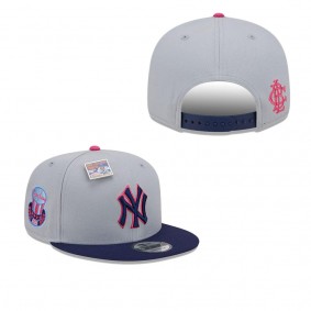 Men's New York Yankees Gray Navy Raspberry Big League Chew Flavor Pack 9FIFTY Snapback Hat