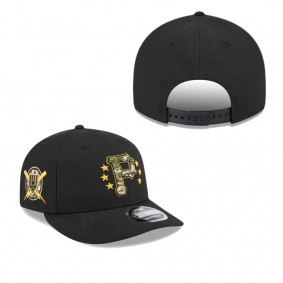 Men's Pittsburgh Pirates Black 2024 Armed Forces Day Low Profile 9FIFTY Snapback Hat