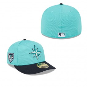 Men's Seattle Mariners Aqua Navy 2024 Spring Training Low Profile 59FIFTY Fitted Hat
