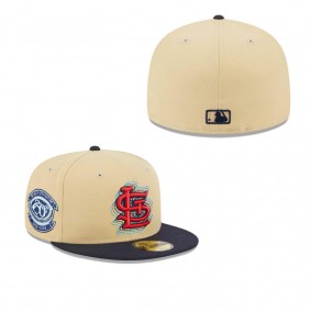 Men's St. Louis Cardinals Cream Navy MLB NWE Illusion 59FIFTY Fitted Hat
