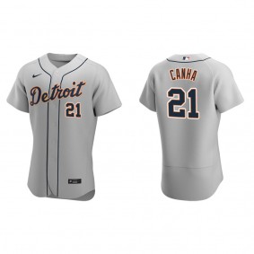 Detroit Tigers Mark Canha Gray Authentic Road Jersey